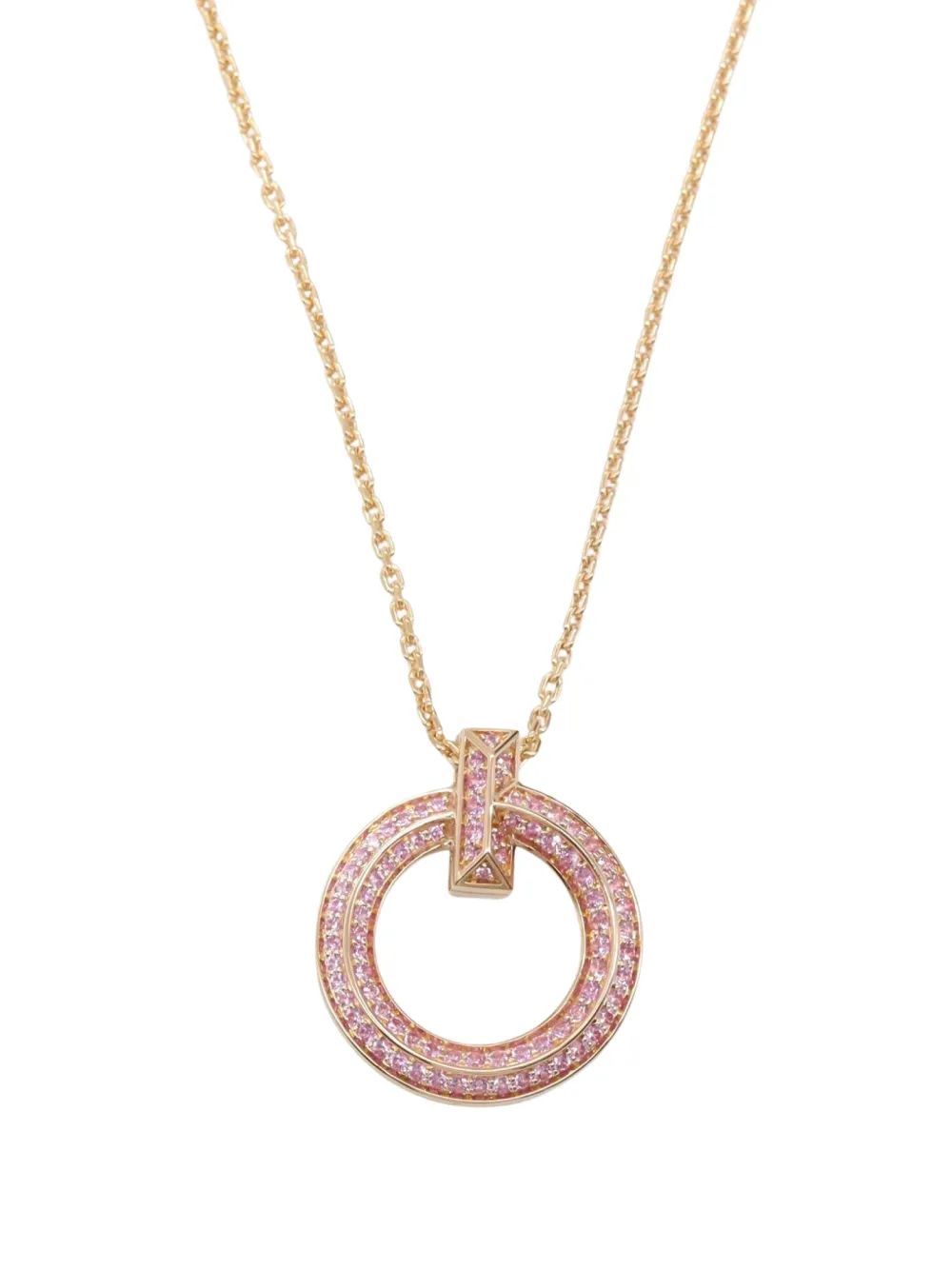 Tiffany & Co. Pre-Owned 2010 18kt T-One Rotgoldhalskette mit Saphir | Rosa | Image 1