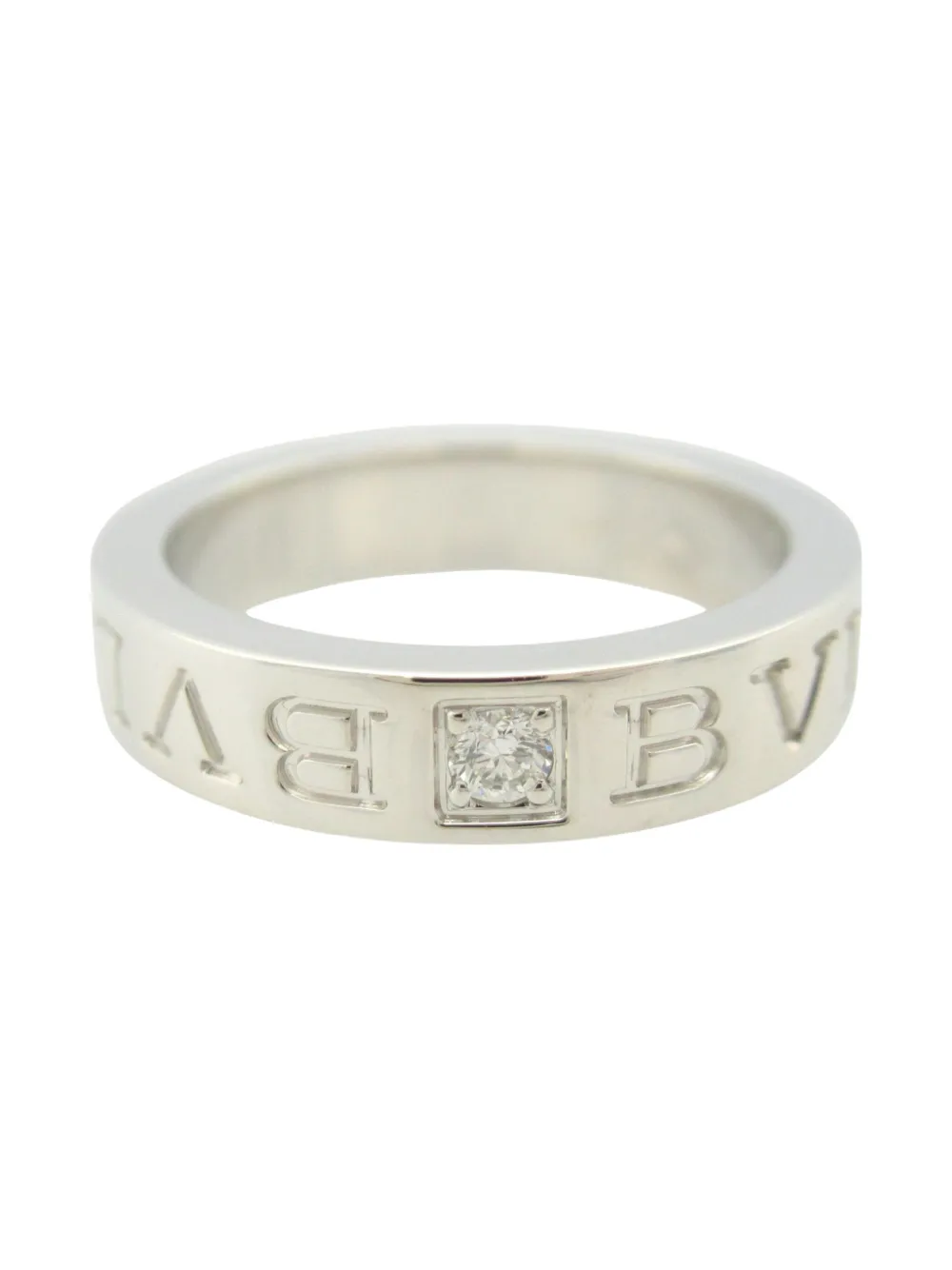 Pre-owned Bvlgari 10's 18kt White Gold B-zero1 Diamond Ring