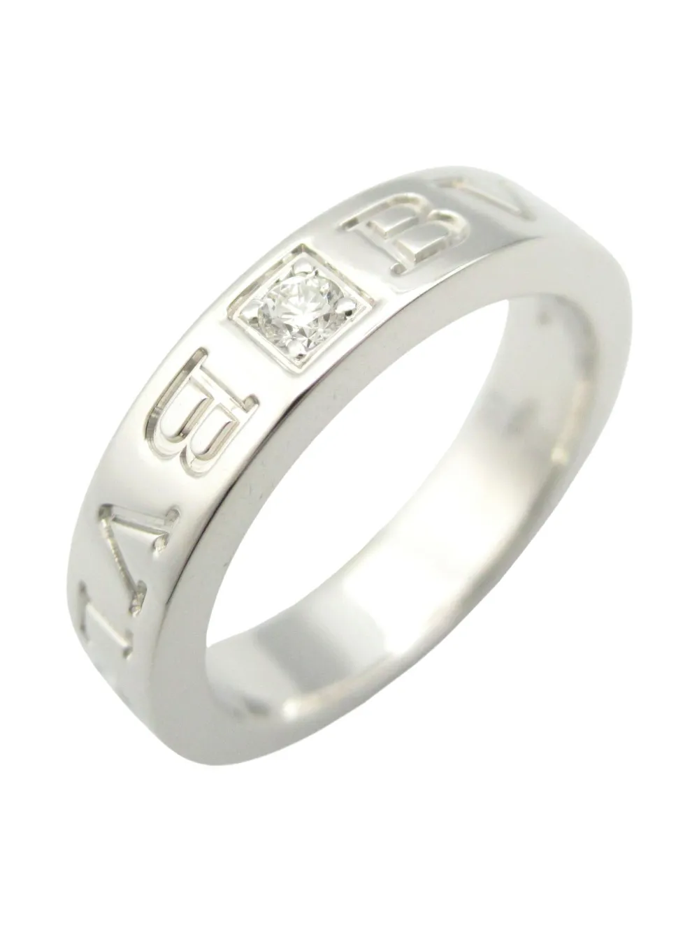 Pre-owned Bvlgari 10's 18kt White Gold B-zero1 Diamond Ring