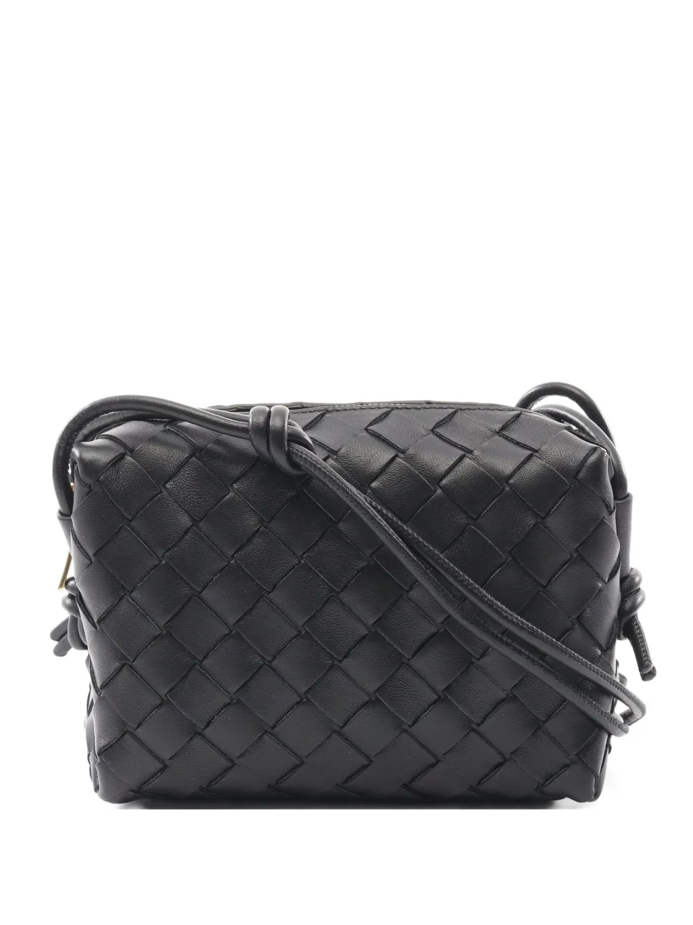 Bottega Veneta Pre-Owned mini Loop Intrecciato cross body bag - ブラック Bottega Veneta Pre-Owned mini Loop Intrecciato cross body bag - ブラック