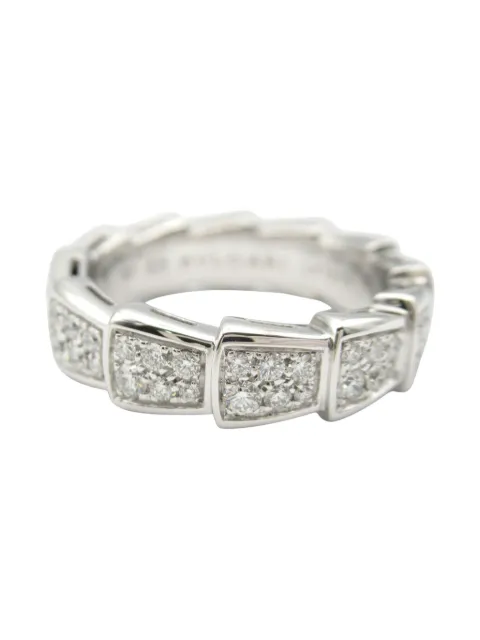 Bvlgari Pre-Owned خاتم 'سيربانتي فايبر' ذهب أبيض عيار 18 مرصع بألماس من عقد 2010