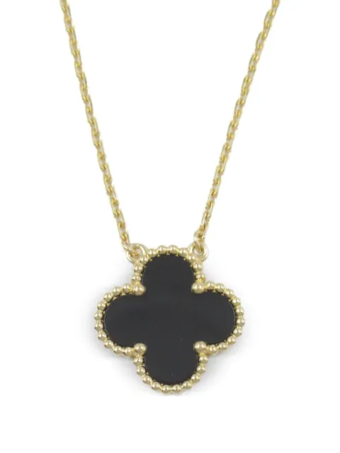 Van Cleef & Arpels Pre-Owned 2010s 18K yellow gold Vintage Alhambra onyx necklace