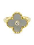 Van Cleef & Arpels 2010s 18kt yellow gold Vintage Alhambra diamond and mother-of-pearl ring