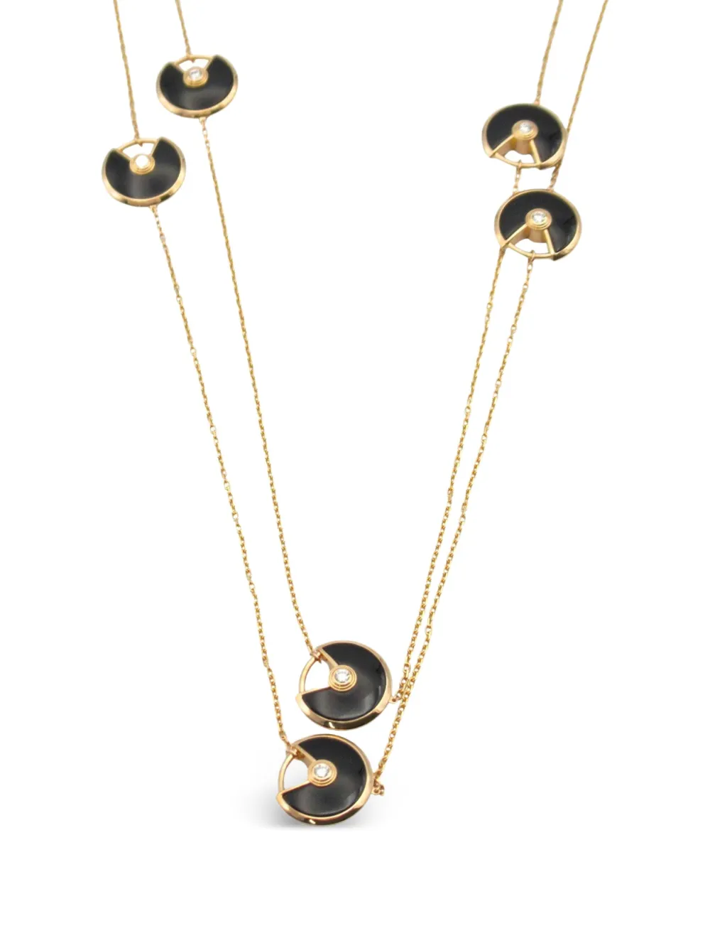 Cartier 2010s アミュレット ドゥ カルティエ ダイヤモンド&オニキス ネックレス 18Kローズゴールド - ホワイト Cartier 2010s アミュレット ドゥ カルティエ ダイヤモンド&オニキス ネックレス 18Kローズゴールド - ホワイト