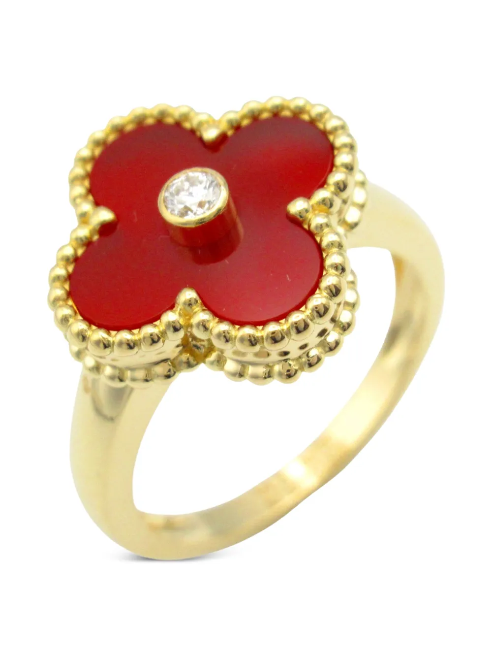 Van Cleef & Arpels bague Alhambra en or jaune 18ct pavée de diamant (années 10) | Image 2