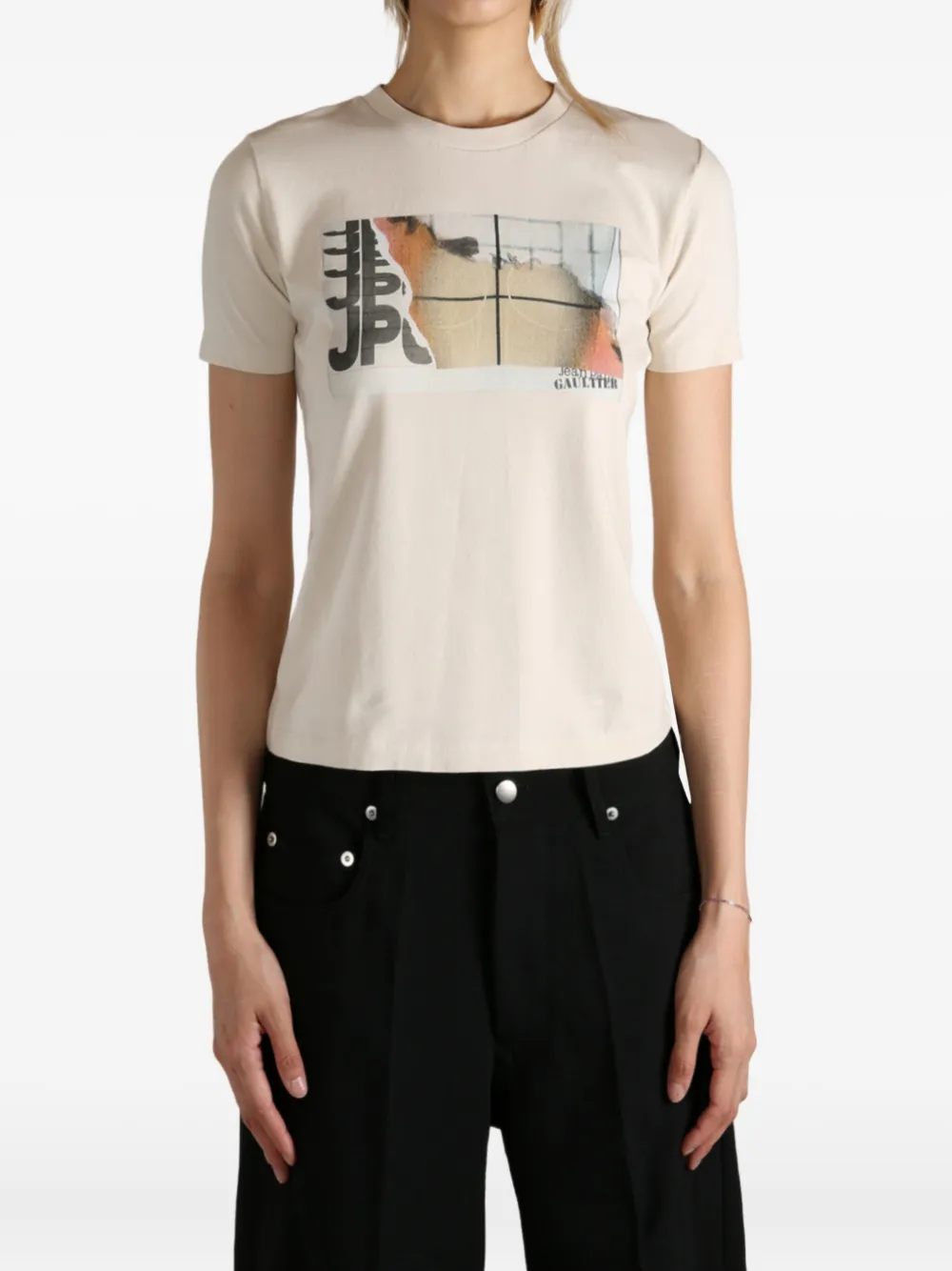 Jean Paul Gaultier Logo-print T-shirt In Neutral