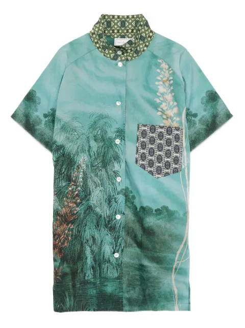 Pierre-Louis Mascia landscape-print pocket shirt
