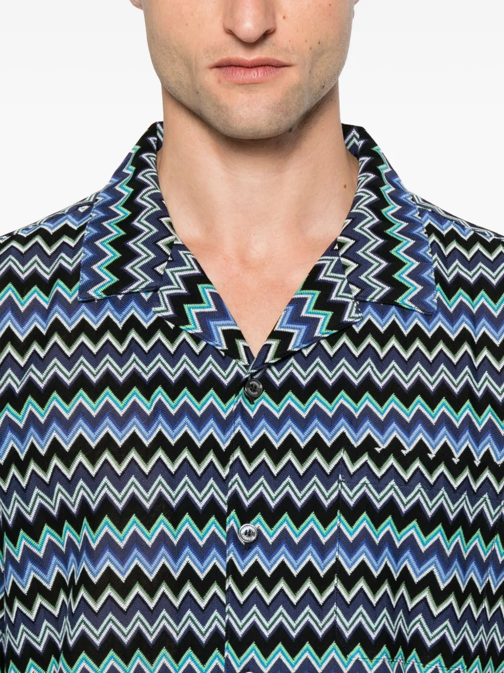Missoni zigzag cotton shirt Blauw