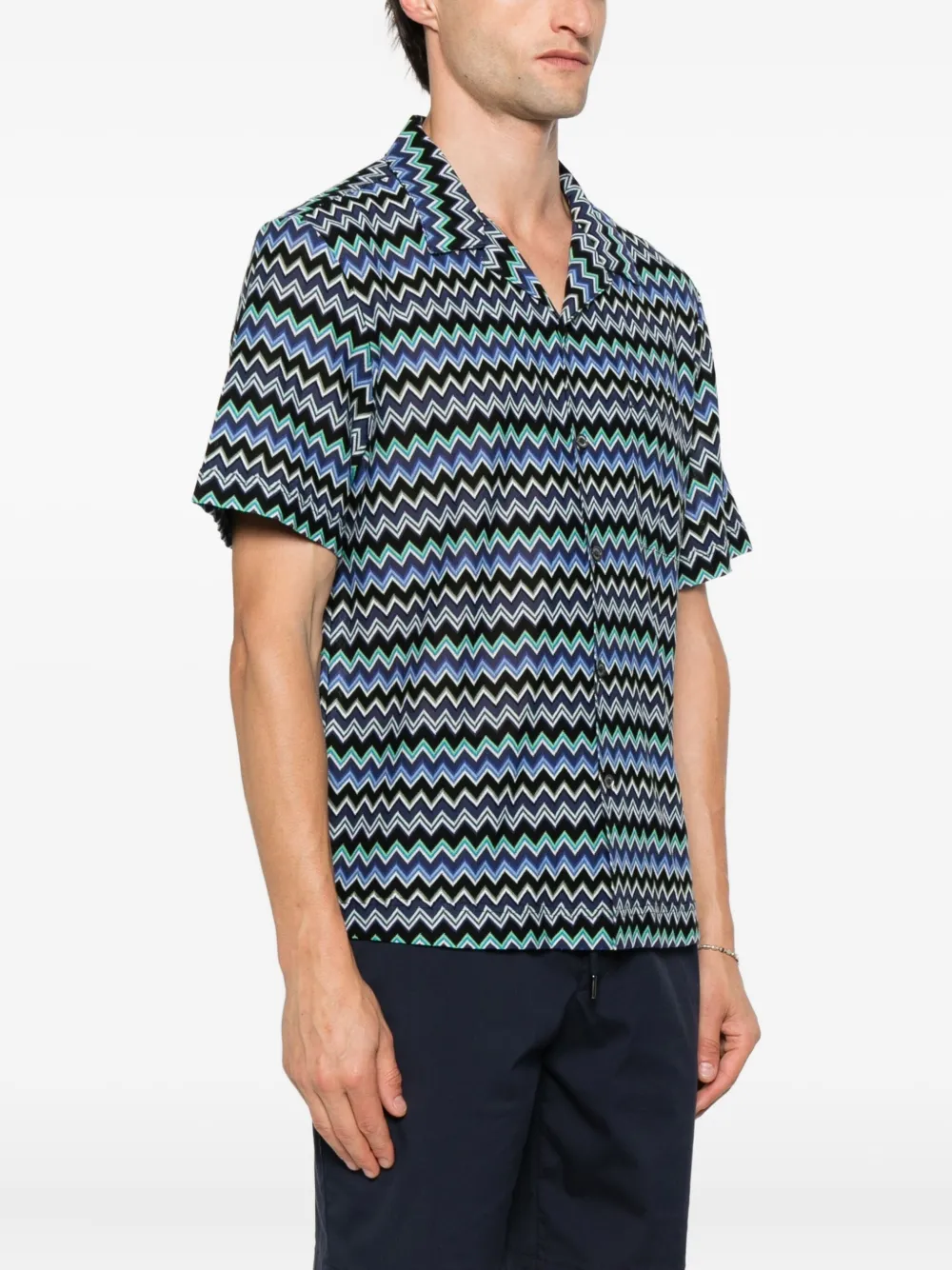 Missoni zigzag cotton shirt Blauw