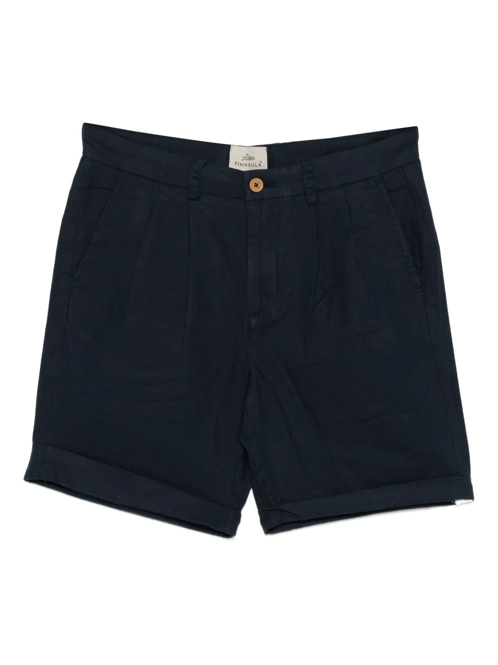 PENINSULA SWIMWEAR pleated cuffed bermuda shorts Blauw