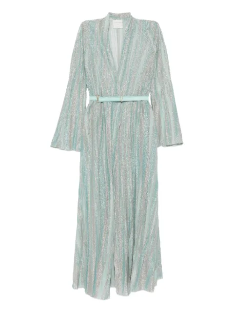 Forte Forte glitter-striped belted maxi dress