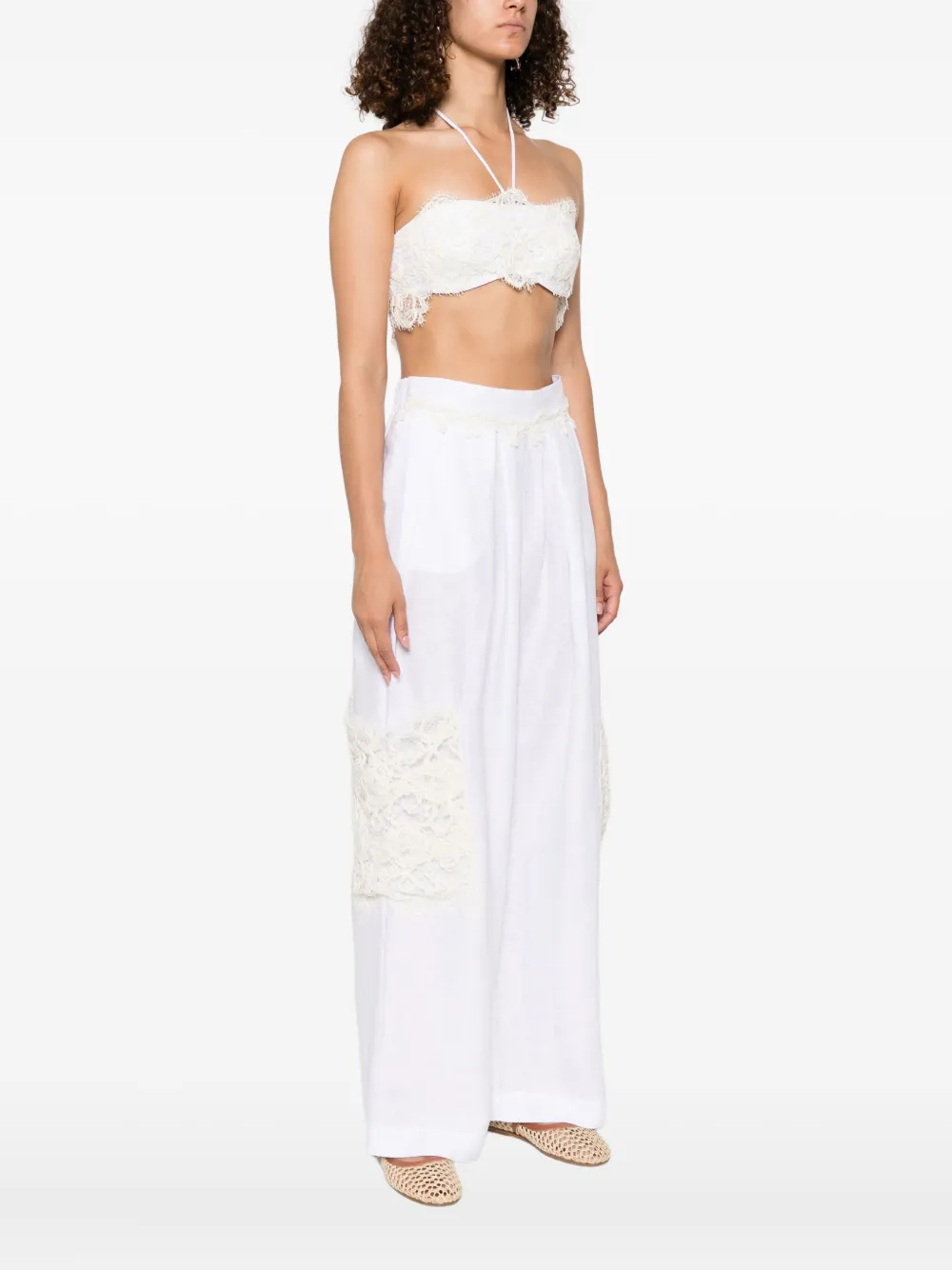 Ermanno Scervino Top met halternek en kant Wit