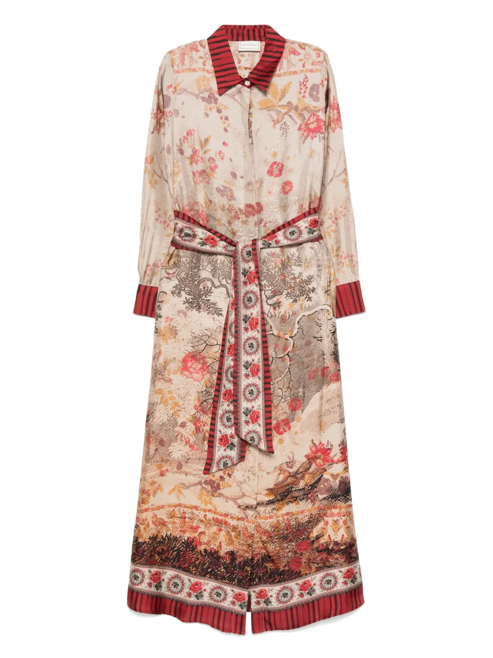 Pierre-Louis Mascia Aloe floral-print belted shirt dress | Neutrals | Image 1