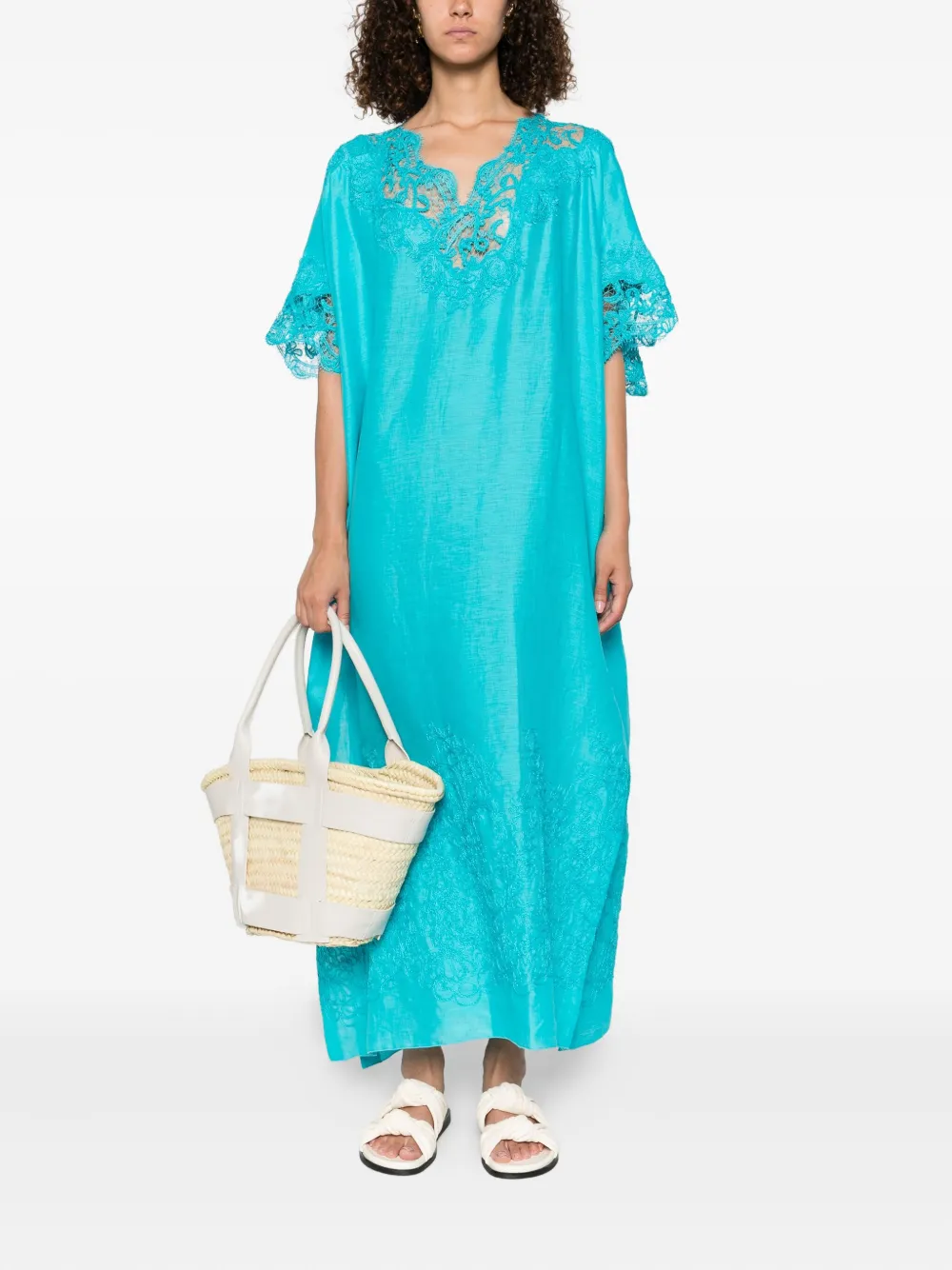 Ermanno Scervino lace-trimmed linen dress | Day Dresses | Image 2