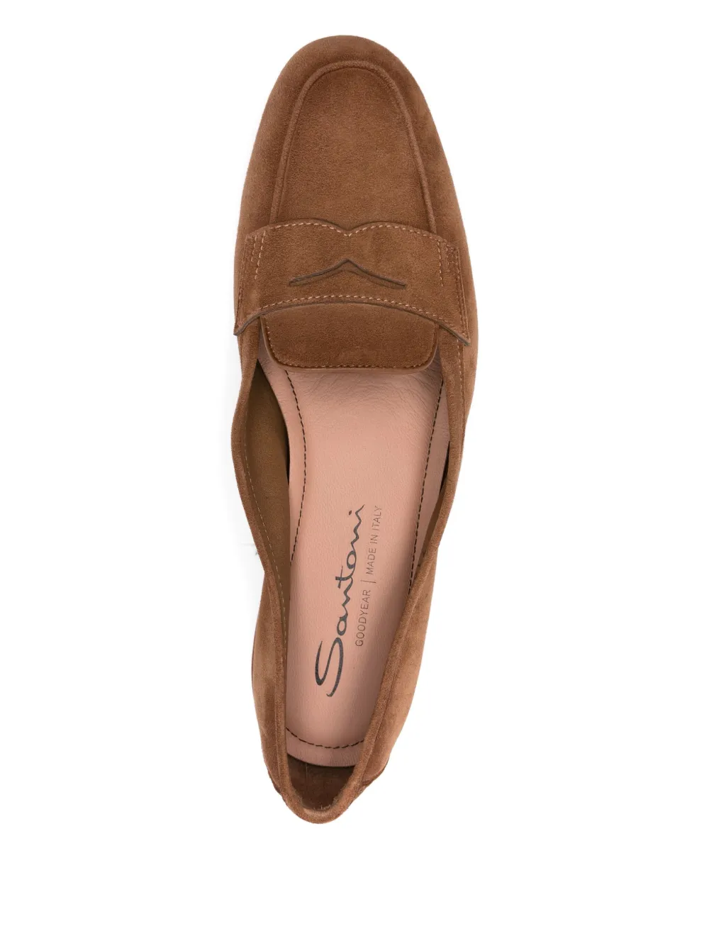 Santoni suede penny loafers Brown