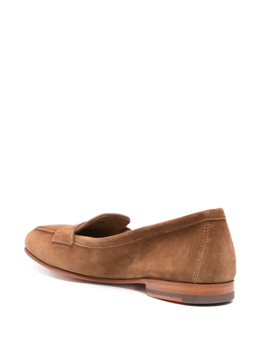 Santoni suede penny loafers Brown