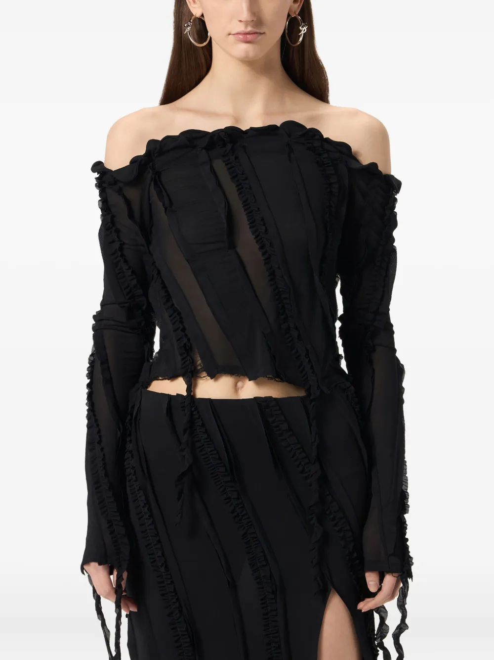 Blumarine Off-shoulder top Zwart