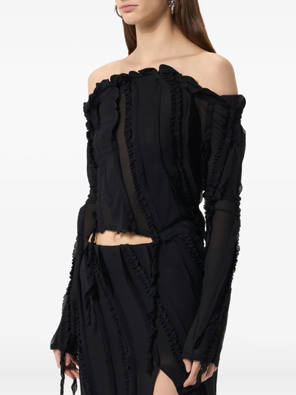 Blumarine Off-shoulder top Zwart