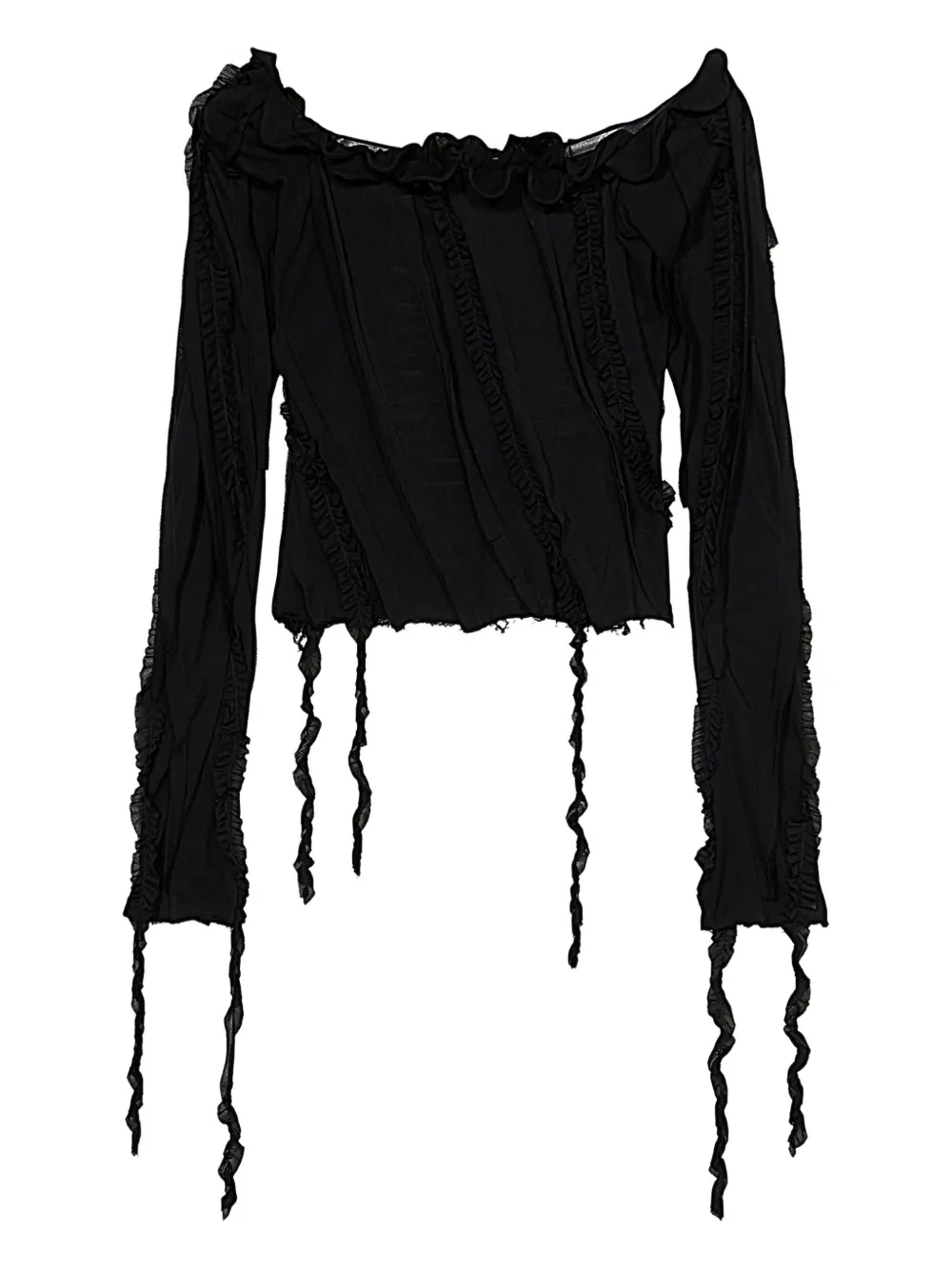 Blumarine off-shoulder ruffled top | Black | Image 1