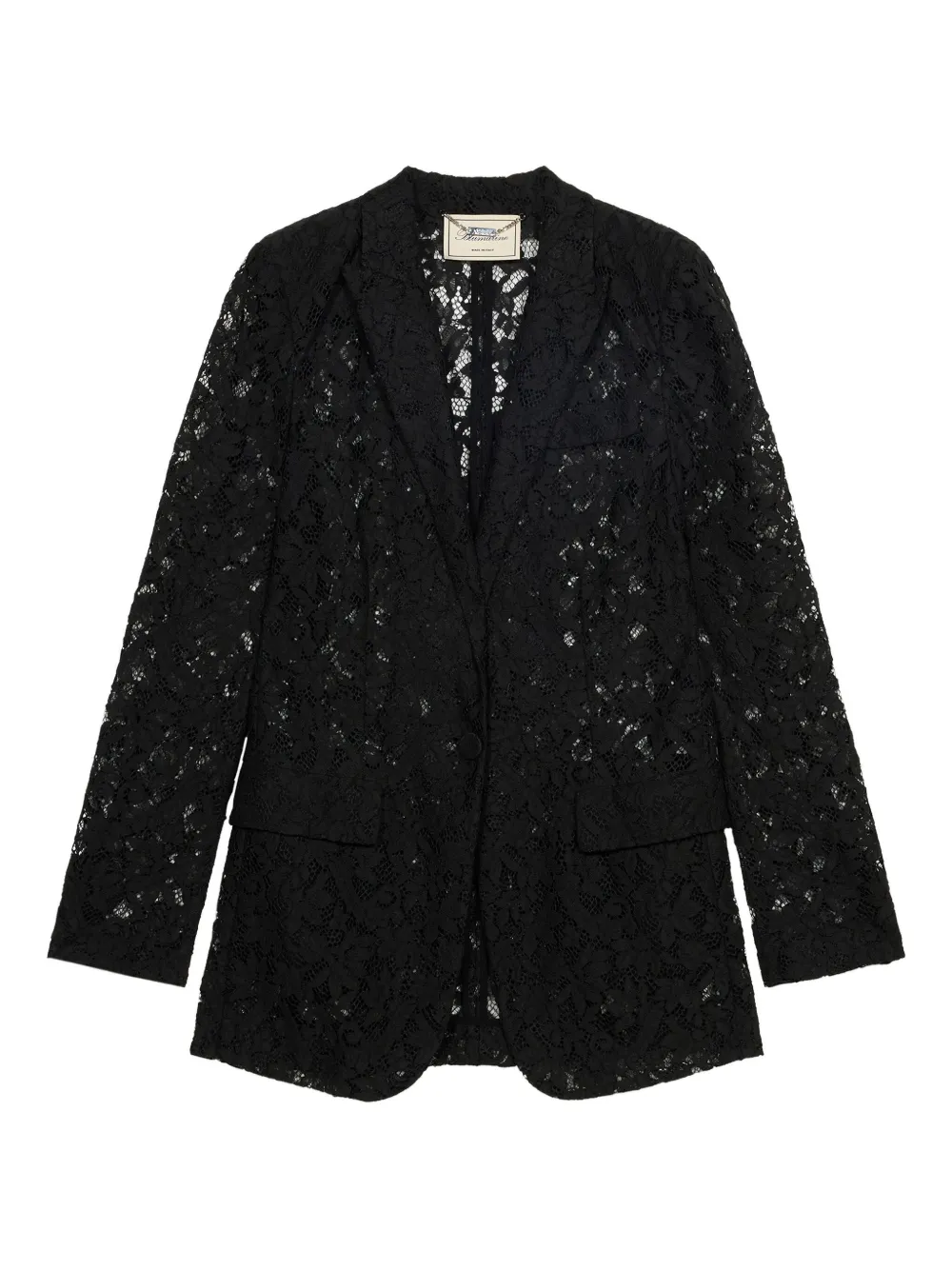 Blumarine single-breasted floral-lace blazer Zwart