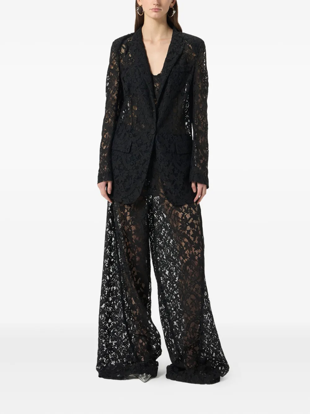 Blumarine single-breasted floral-lace blazer | Blazers | Image 2