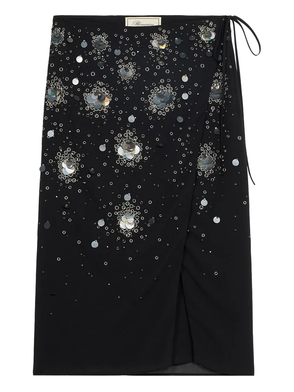 Blumarine Midi-wikkelrok met geborduurde pailletten Zwart
