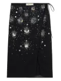 Blumarine embroidered-sequins wrap mid skirt - Black