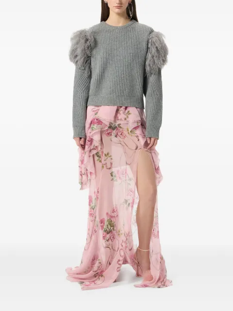 Blumarine floral-print silk long skirt