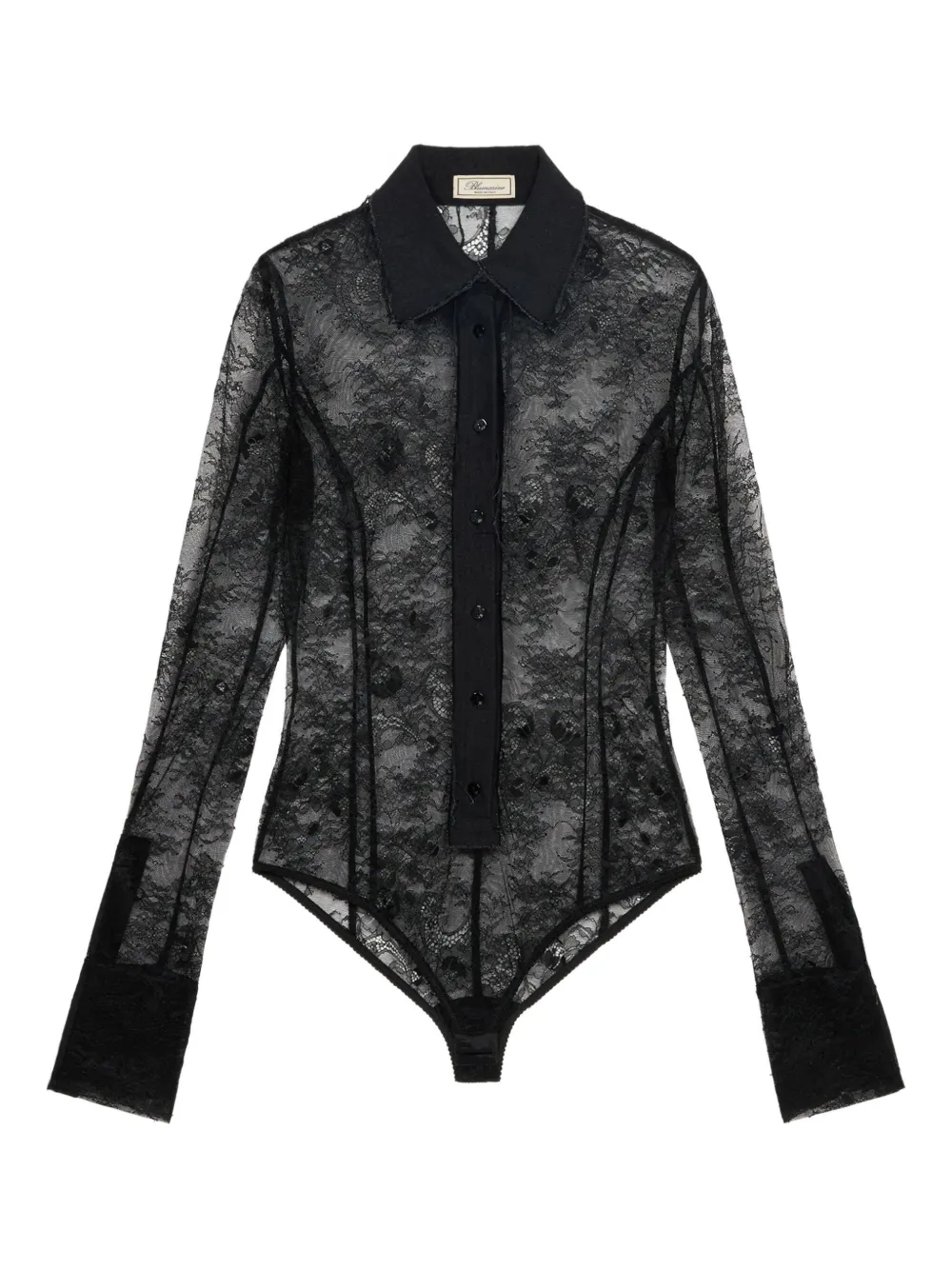 Blumarine Body met vlakken van kant Zwart