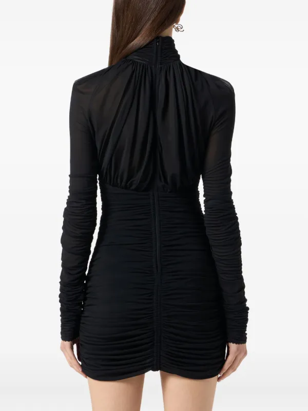 chinese dress ladies Klaudia Ruched Long Sleeve Midi Dress Black / Standard / 2