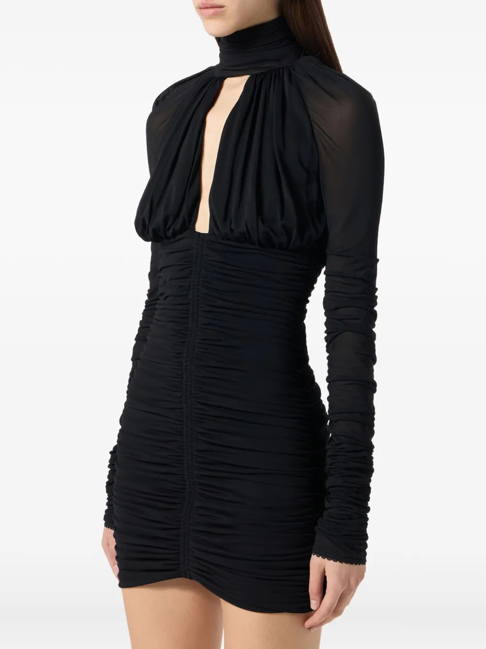 Blumarine Mini-jurk met ruches Zwart