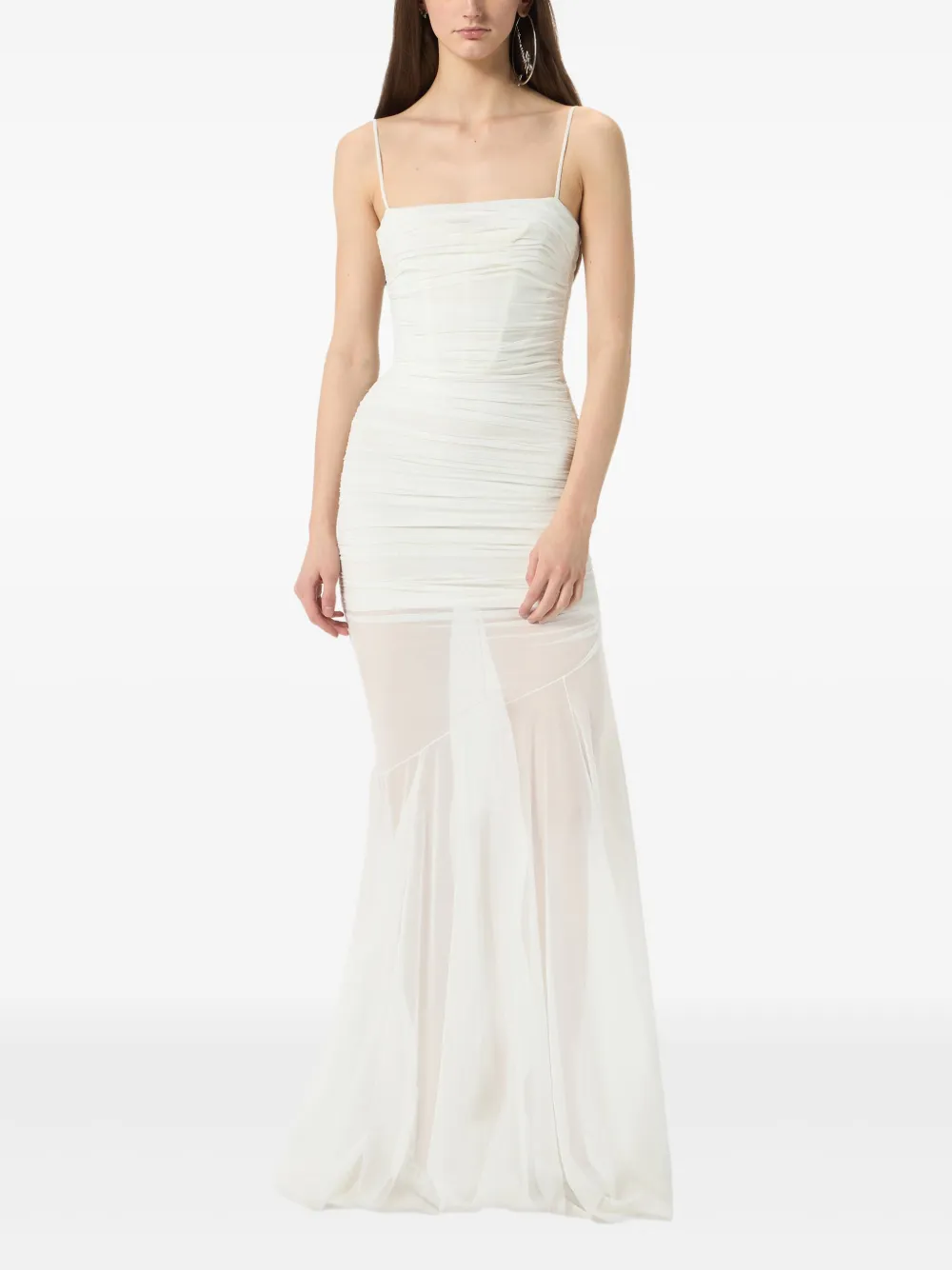 Blumarine Avondjurk met ruches Wit