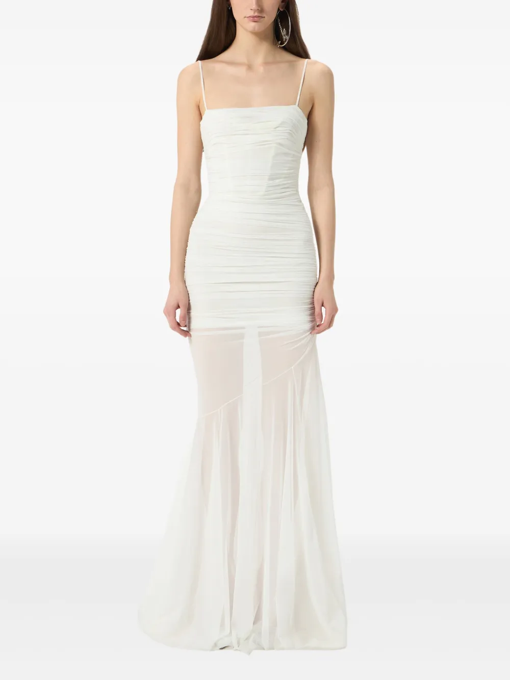 Blumarine Avondjurk met ruches Wit
