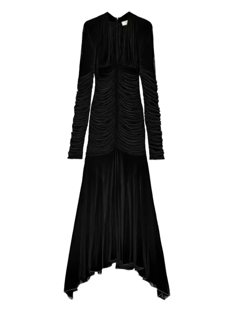 Blumarine ruched long-sleeve gown 