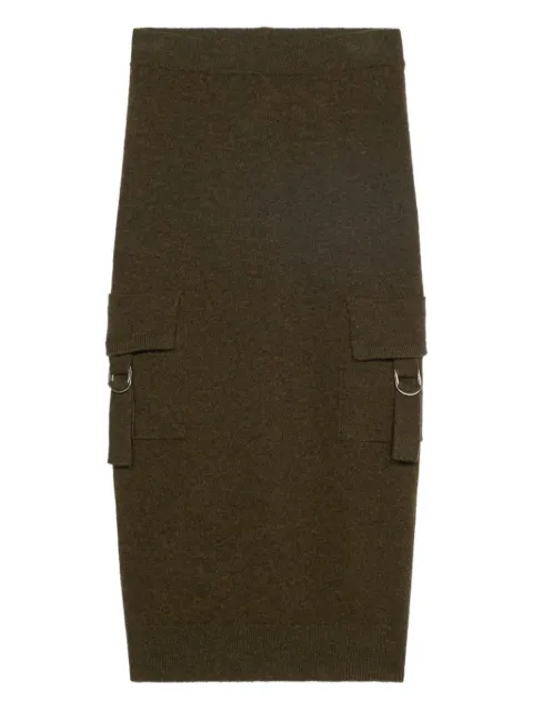Blumarine cargo-pockets knitted midi skirt