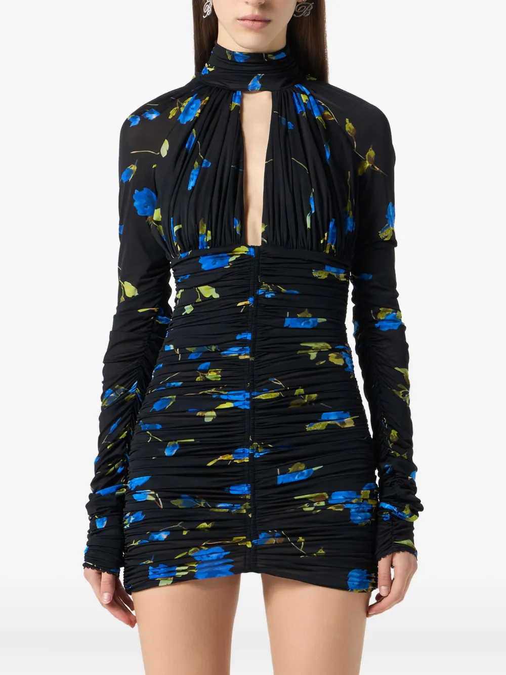 Blumarine Jurk met bloemenprint Blauw