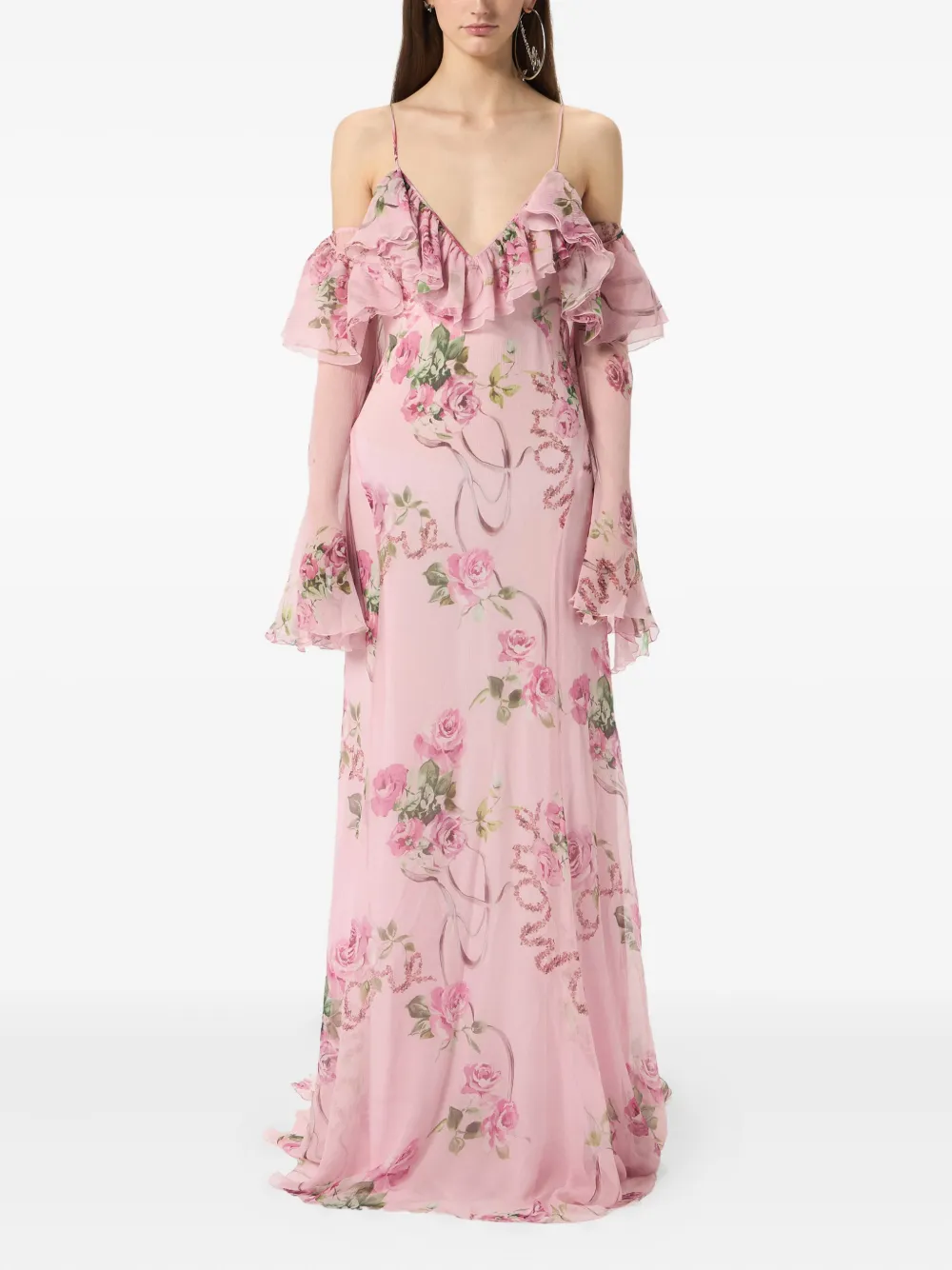 Blumarine floral-printed ruffled gown | Cocktail & Party Dresses | Image 2