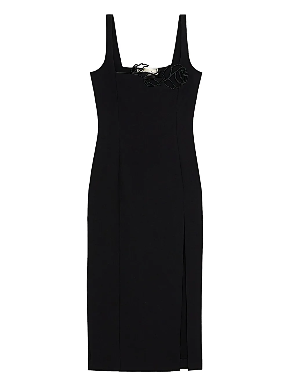 Blumarine Satijnen midi-jurk Zwart