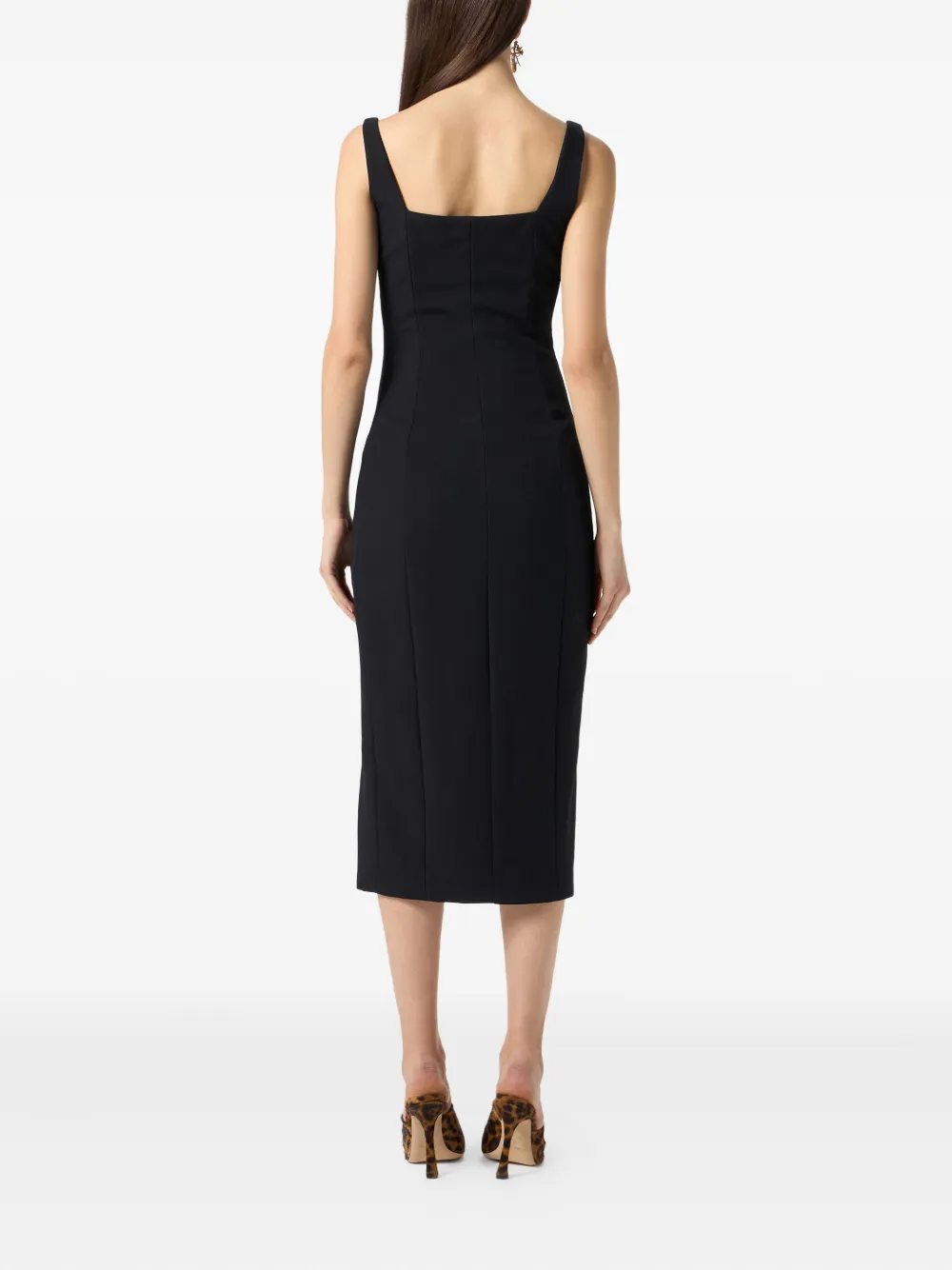 Blumarine Satijnen midi-jurk Zwart