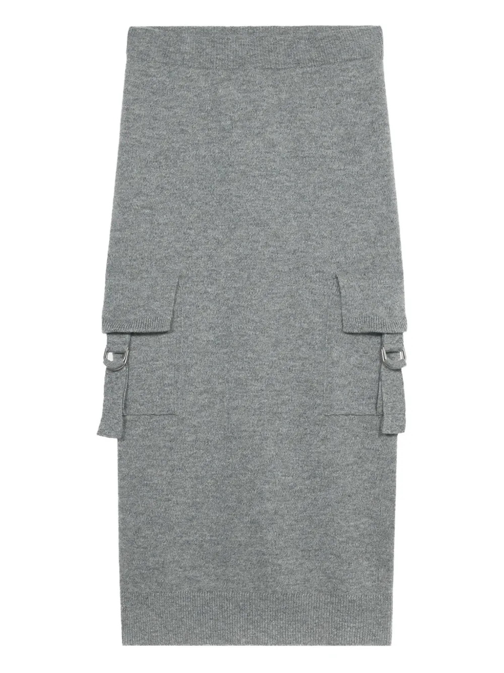 Blumarine cargo-pockets wool midi skirt Grijs