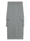 Blumarine cargo-pockets wool midi skirt - Grey
