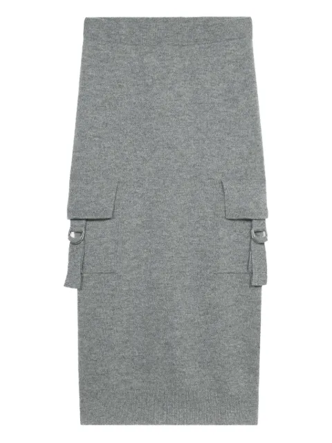 Blumarine cargo-pockets wool midi skirt