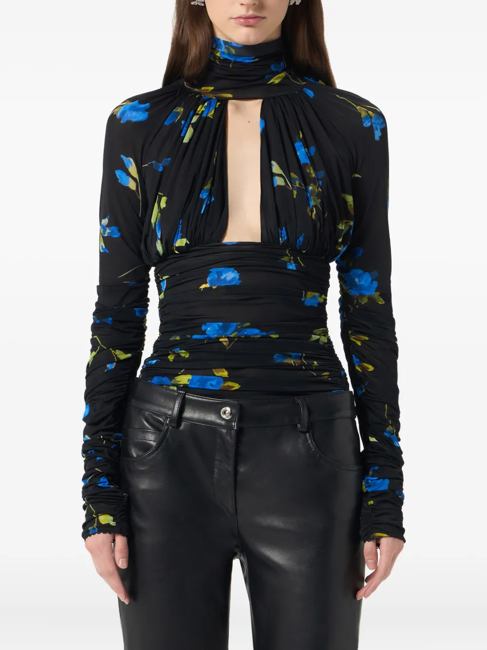Blumarine フローラル シャーリング ボディスーツ | Tシャツ | Image 2