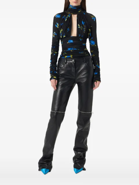 Blumarine フローラル シャーリング ボディスーツ