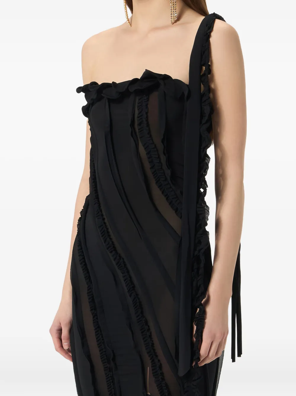 Blumarine Gedrapeerde avondjurk Zwart