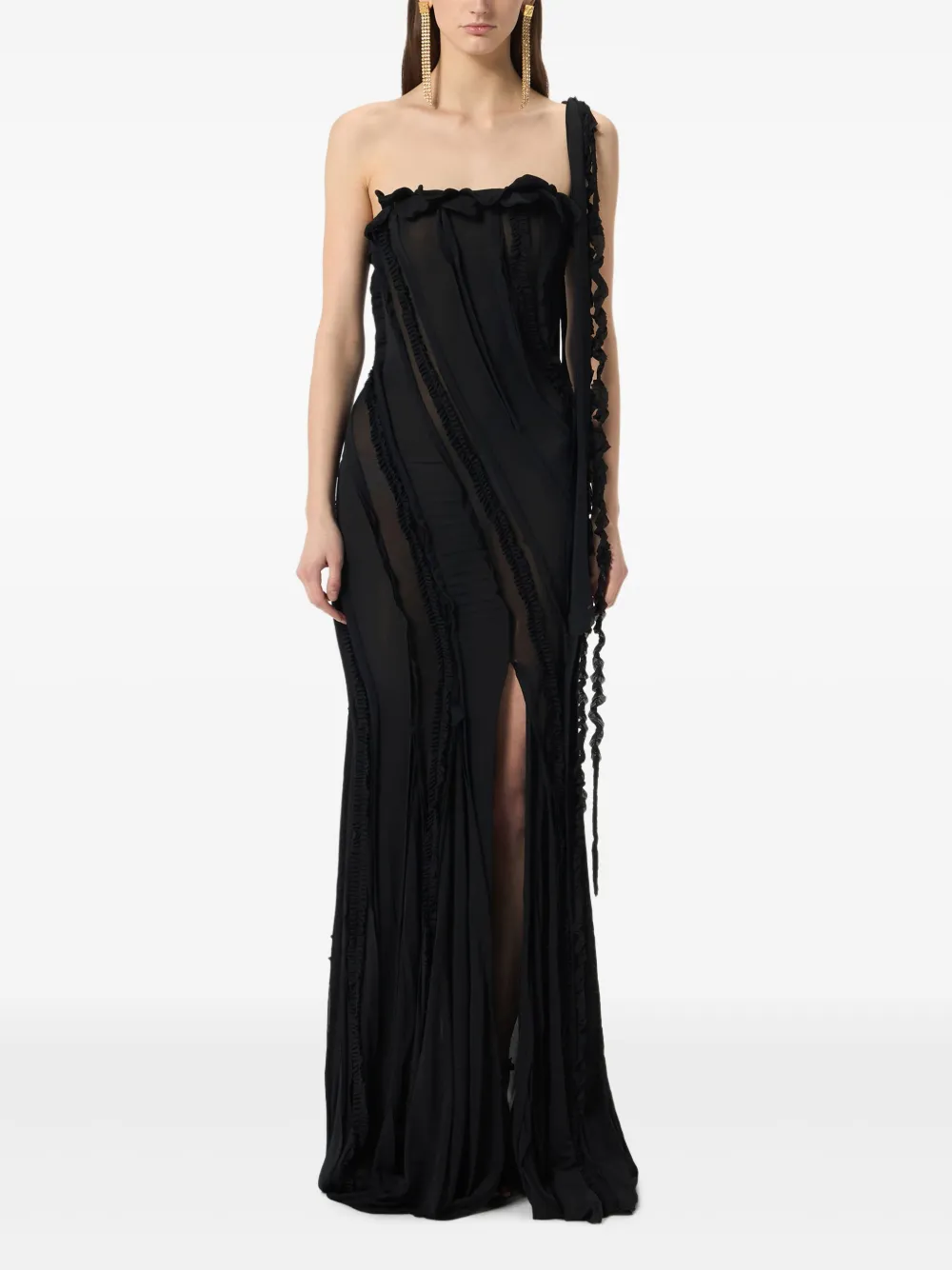 Blumarine Gedrapeerde avondjurk Zwart