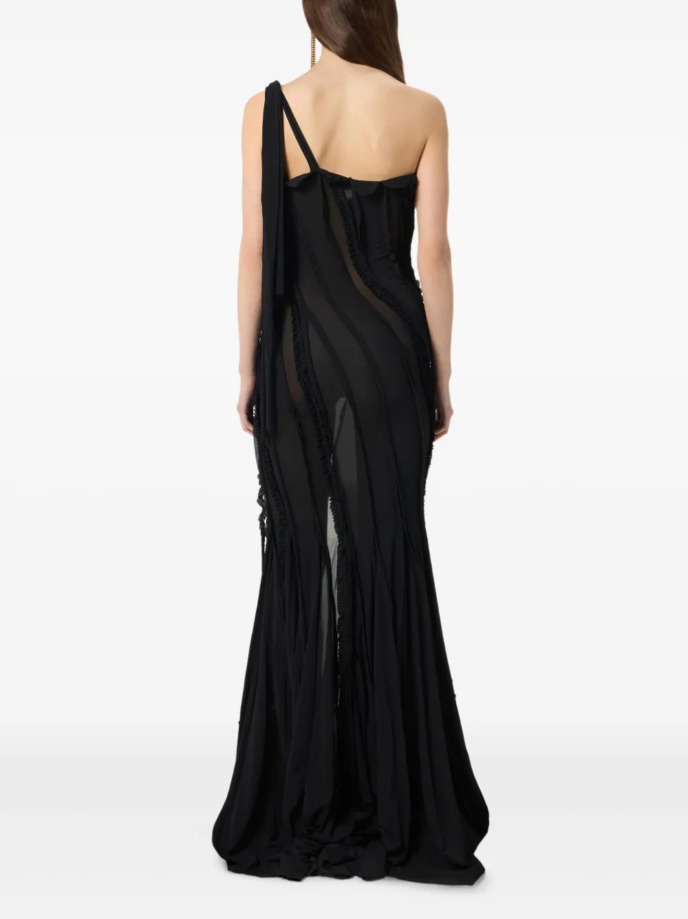 Blumarine Gedrapeerde avondjurk Zwart