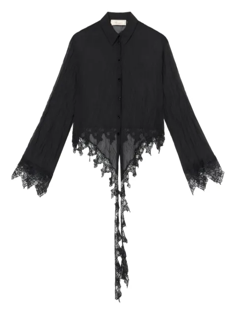 Blumarine sheer lace-detail shirt