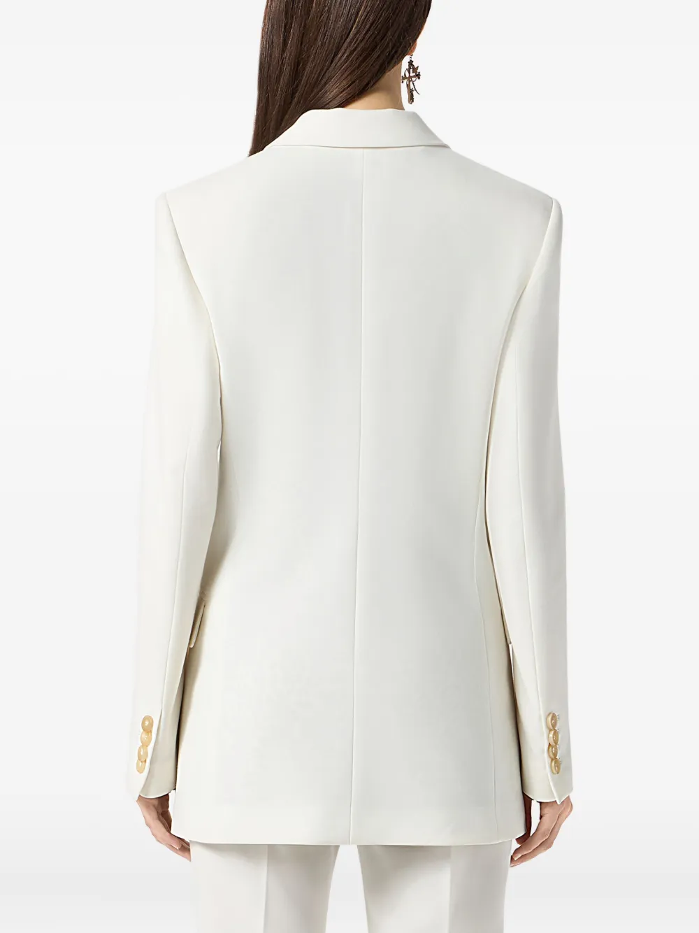 Blumarine logo-embroidered blazer Wit