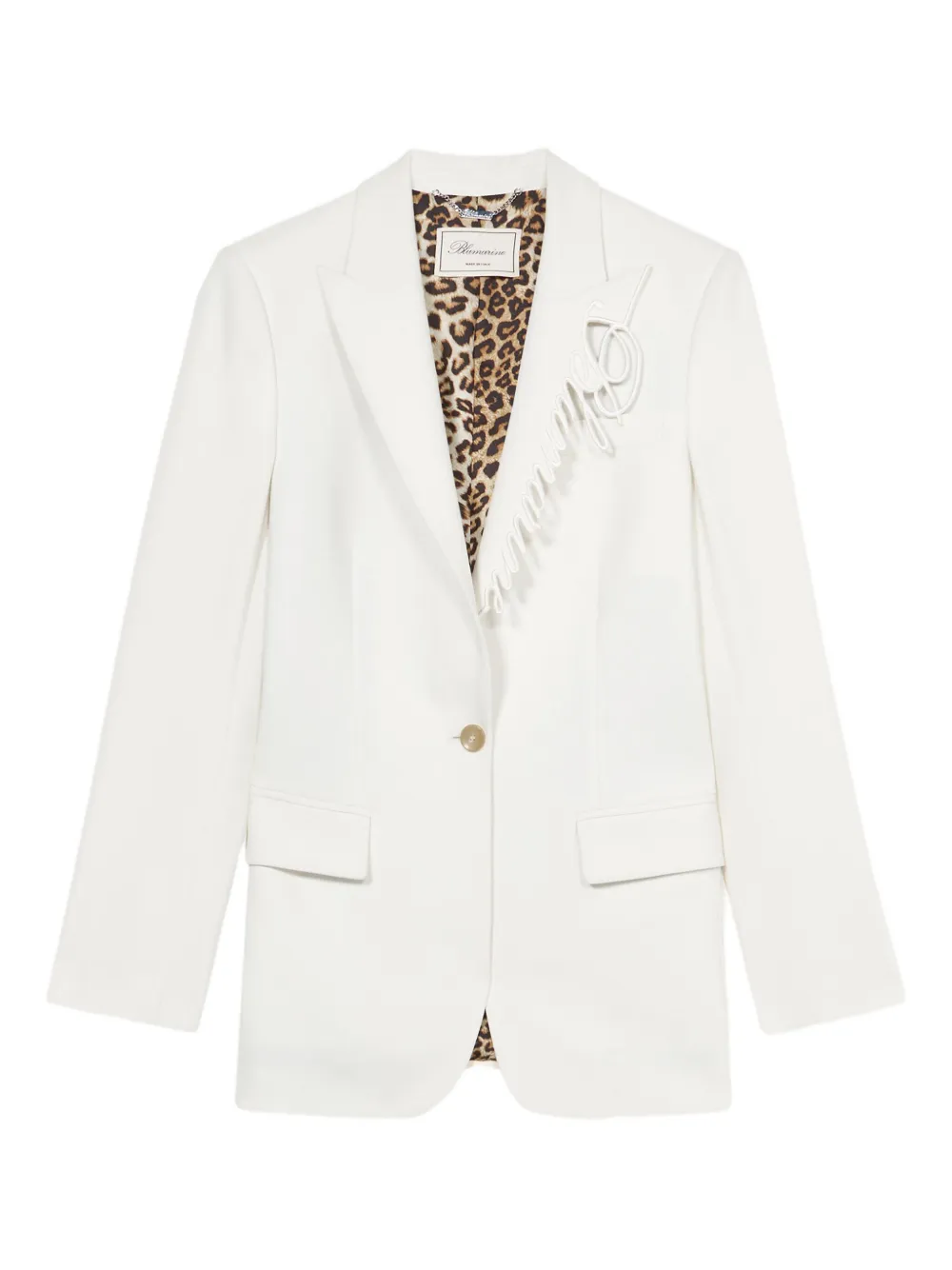 Blumarine logo-embroidered blazer Wit